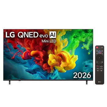 تظهر واجهة LG QNED evo AI QNED82 Mini LED، الصادر في عام 2026، وهي تغمر كامل الشاشة بانفجارات نابضة وسلسة من حركة لونية متعددة الألوان تشبه ضربات الطلاء، فيما تنتشر غيوم الألوان المتعددة الطبقات بسلاس1