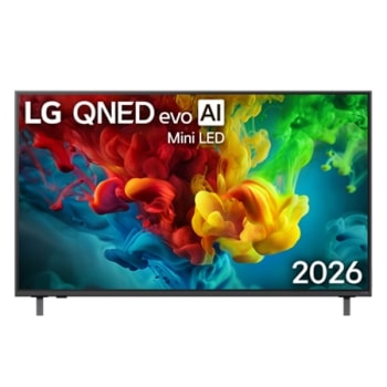تظهر واجهة LG QNED evo AI QNED82 Mini LED، الصادر في عام 2026، وهي تغمر كامل الشاشة بانفجارات نابضة وسلسة من حركة لونية متعددة الألوان تشبه ضربات الطلاء، فيما تنتشر غيوم الألوان المتعددة الطبقات بسلاس1
