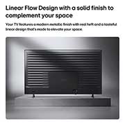 LG تلفزيون LG QNED AI Mini LED QNED70 4K Smart TV 2026 الذكي مقاس 85 بوصة, يظهر LG QNED AI QNED70 Mini LED من الخلف، ويكشف عن لوحة خلفية معدنية ذات حواف أفقية متساوية المسافات تضفي مظهرًا أنيقًا ومنظمًا وتؤكد على تصميم Linear Flow Design عبر السطح بأكمله., 85QNED70B6T, thumbnail 14