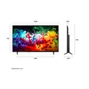 LG تلفزيون LG QNED AI Mini LED QNED70 4K Smart TV 2026 الذكي مقاس 55 بوصة, يُظهر جهاز LG QNED AI QNED70 Mini LED في الصور الأمامية والجانبية شاشة مقاس 55 بوصة بعرض 1228 ملم وارتفاع 715 ملم وارتفاع 776 ملم مع الحامل وعمق 70.8 ملم ومساحة الحامل 989 × 230 ملم., 55QNED70B6T, thumbnail 2