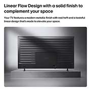 LG تلفزيون LG QNED AI Mini LED QNED70 4K Smart TV 2026 الذكي مقاس 55 بوصة, يظهر LG QNED AI QNED70 Mini LED من الخلف، ويكشف عن لوحة خلفية معدنية ذات حواف أفقية متساوية المسافات تضفي مظهرًا أنيقًا ومنظمًا وتؤكد على تصميم Linear Flow Design عبر السطح بأكمله., 55QNED70B6T, thumbnail 12