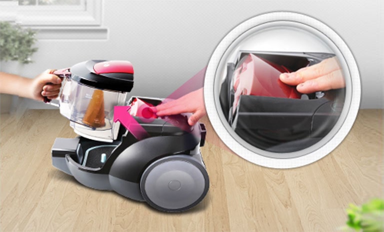 سهولة التحكم في صندوق الغبار