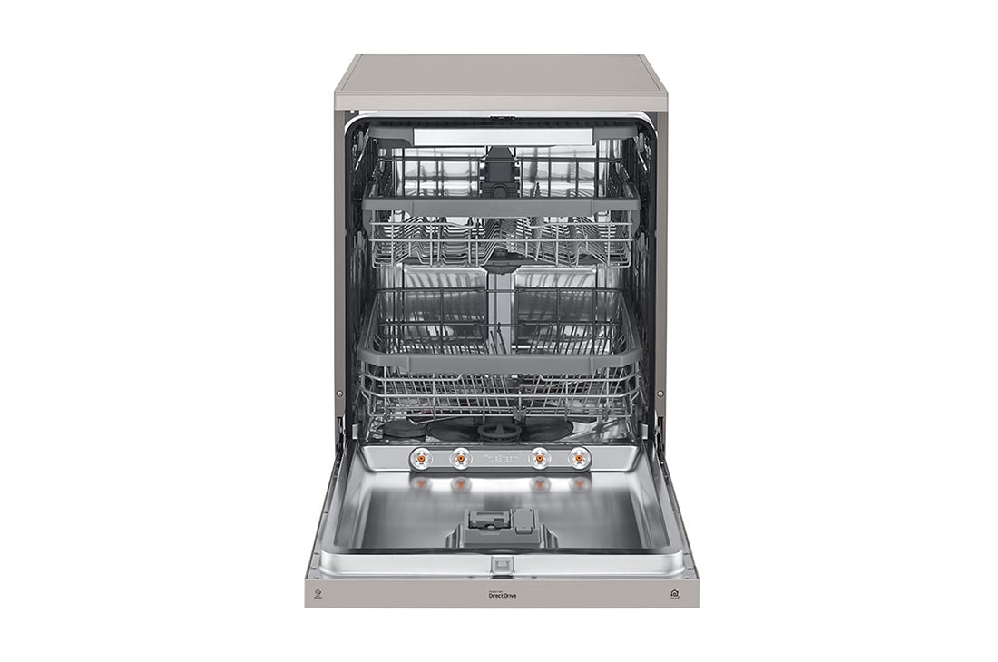 LG غسالة صحون إل جي ™QuadWash ، لون فضي بلاتيني إعداد المكان 14، تقنية EasyRack™ Plus، محرك الدفع المباشر، تقنية ThinQ, DFB425FP, thumbnail 2