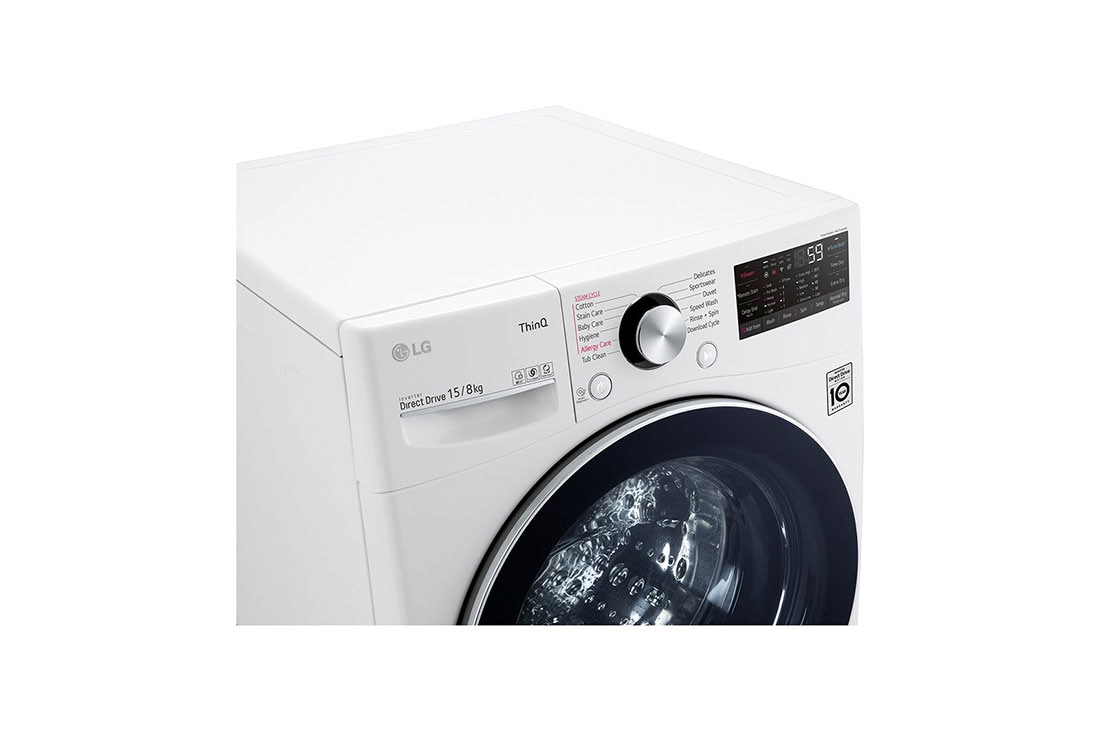 LG غسالة ونشافة بسعة 15/8 كغ وتقنية محرك الدفع المباشر بالذكاء الاصطناعي والبخار, WDL91H02PN, thumbnail 6