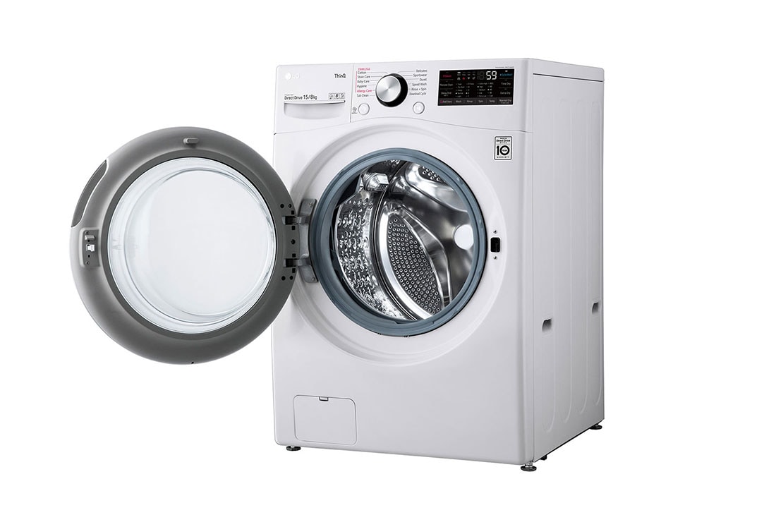 LG غسالة ونشافة بسعة 15/8 كغ وتقنية محرك الدفع المباشر بالذكاء الاصطناعي والبخار, WDL91H02PN, thumbnail 13