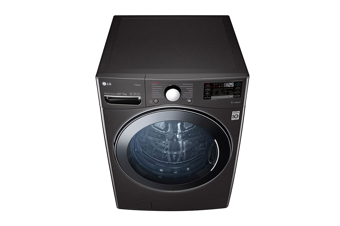 LG غسالة ونشافة بسعة 12/20 كغ وتقنية محرك الدفع المباشر والبخار لون اسود, WDV2101BRV, thumbnail 7
