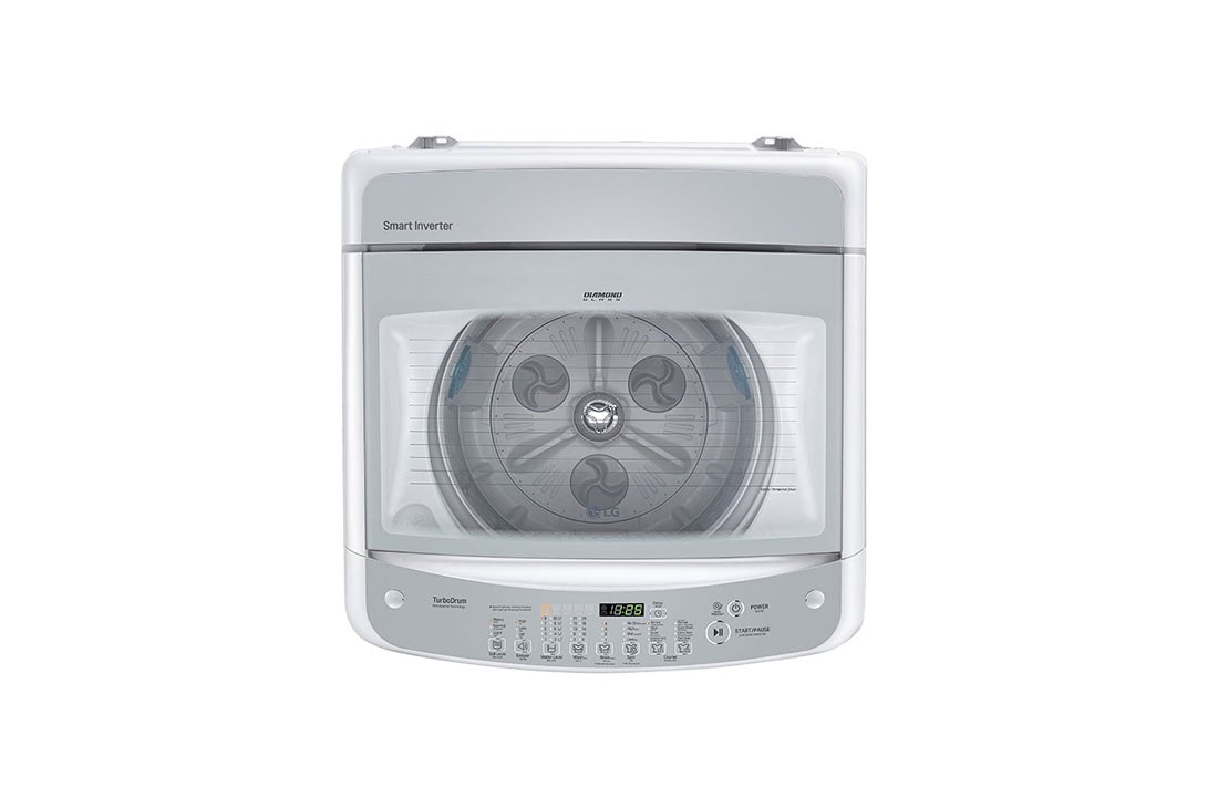 LG غسالة تحميل علوية، 13 كجم، لون أبيض, ™Smart Diagnosis™,TurboDrum, العاكس الذكي, T1488NEHT0, thumbnail 3