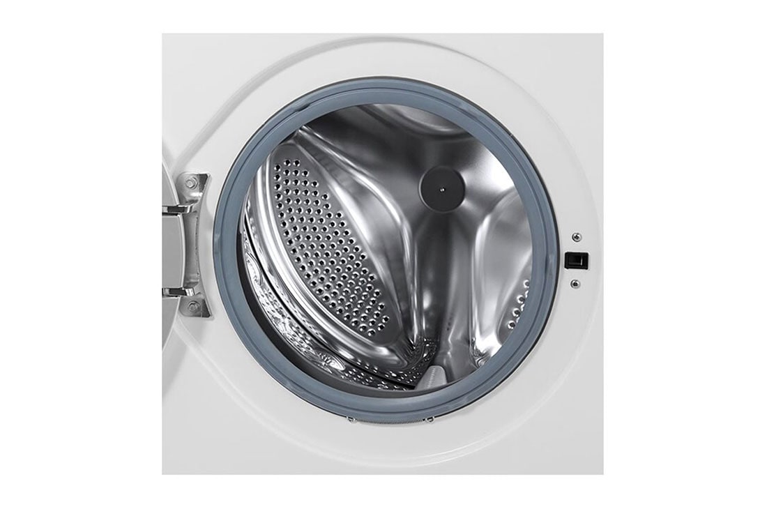 LG غسالة تحميل أمامي بسعة 8 كغ ومحرك الدفع المباشر، ستة حركات، لون أبيض, غسالة تحميل أمامي بسعة 8 كغ ومحرك الدفع المباشر، ستة حركات،  لون أبيض, WJ1408NTP, thumbnail 3