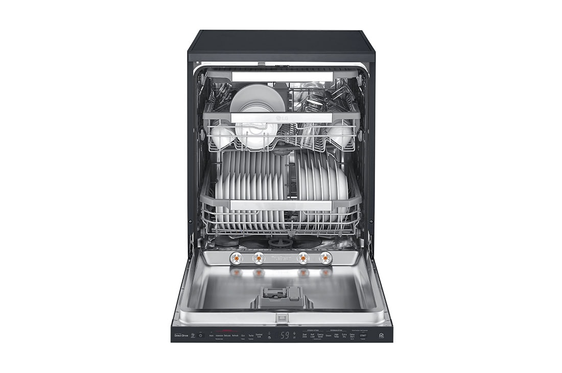 LG غسالة صحون إل جي بالبخار ™QuadWash لون أسود ،14 طقم ، تقنية EasyRack™ Plus ، محرك الدفع المباشر, DFB325HM, DFB325HM, thumbnail 6