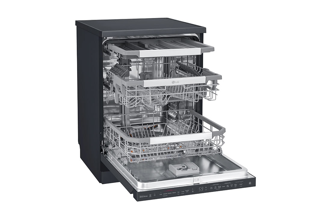 LG غسالة صحون إل جي بالبخار ™QuadWash لون أسود ،14 طقم ، تقنية EasyRack™ Plus ، محرك الدفع المباشر, DFB325HM, DFB325HM, thumbnail 10