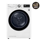 LG نشافة  توفير الطاقة بالمضخة الحرارية 9كغم لون أبيض, الجهة الأمامية, RH1077WVK, thumbnail 1