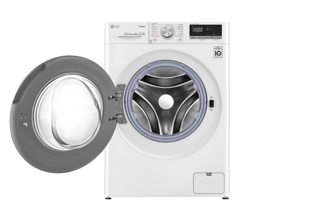 LG غسالة تحميل أمامي بسعة 9 كغ ومحرك الدفع المباشر بالذكاء الاصطناعي، بخار، لون أبيض, F4V5VYP0W, F4V5VYP0W, thumbnail 2
