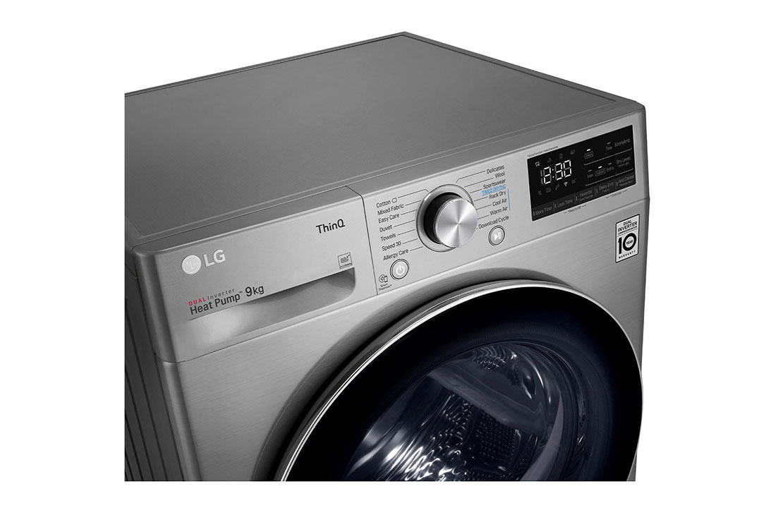 LG نشافة  توفير الطاقة بالمضخة الحرارية 9كغم لون فضي, التفاصيل 3, RH1077SVK, thumbnail 10