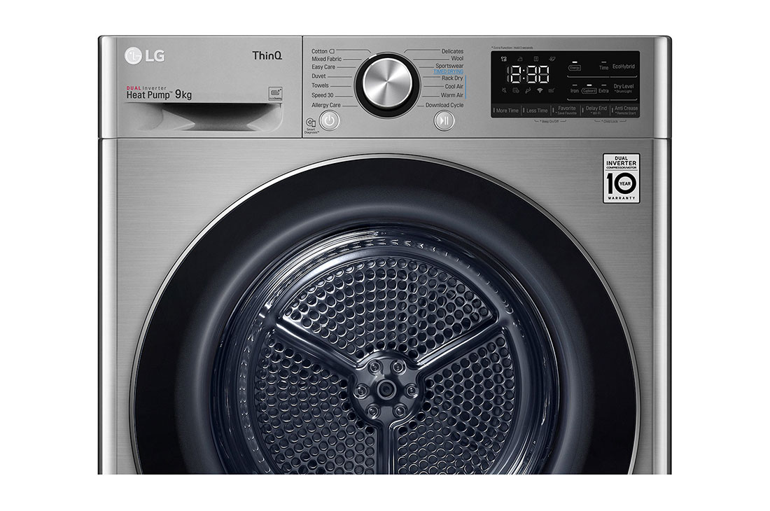 LG نشافة  توفير الطاقة بالمضخة الحرارية 9كغم لون فضي, التفاصيل 1, RH1077SVK, thumbnail 8