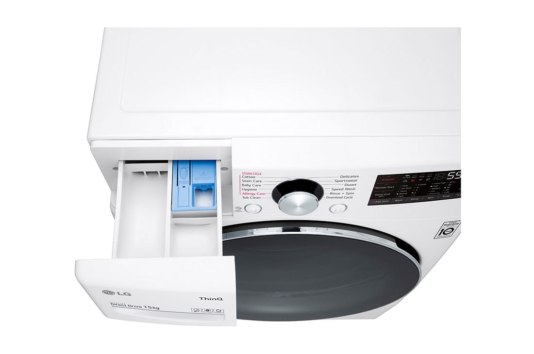 LG غسالة بسعة 15 كغ وتقنية محرك الدفع المباشر بالذكاء الاصطناعي والبخار لون أبيض, WL91H02PN, WL91H02PN, thumbnail 8