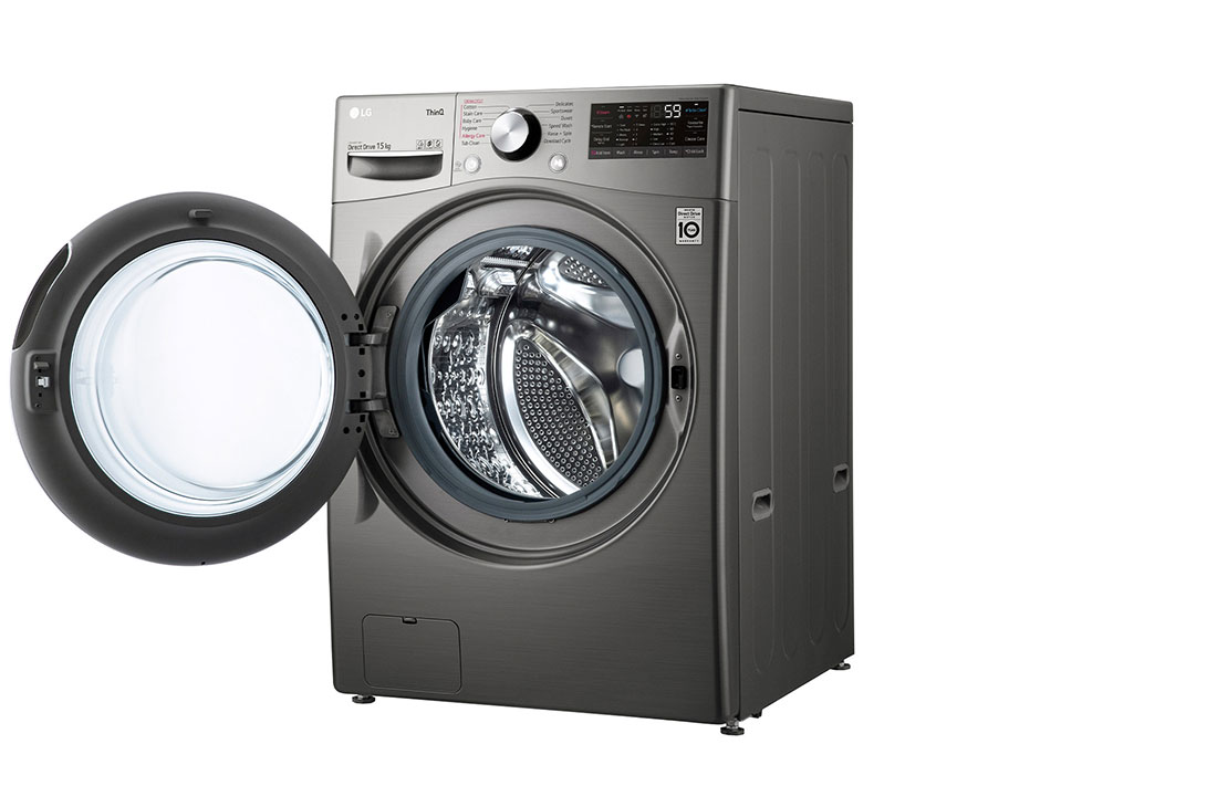 LG غسالة بسعة 15 كغ وتقنية محرك الدفع المباشر بالذكاء الاصطناعي والبخار لون سلفر, WL91H62PN, WL91H62PN, thumbnail 12