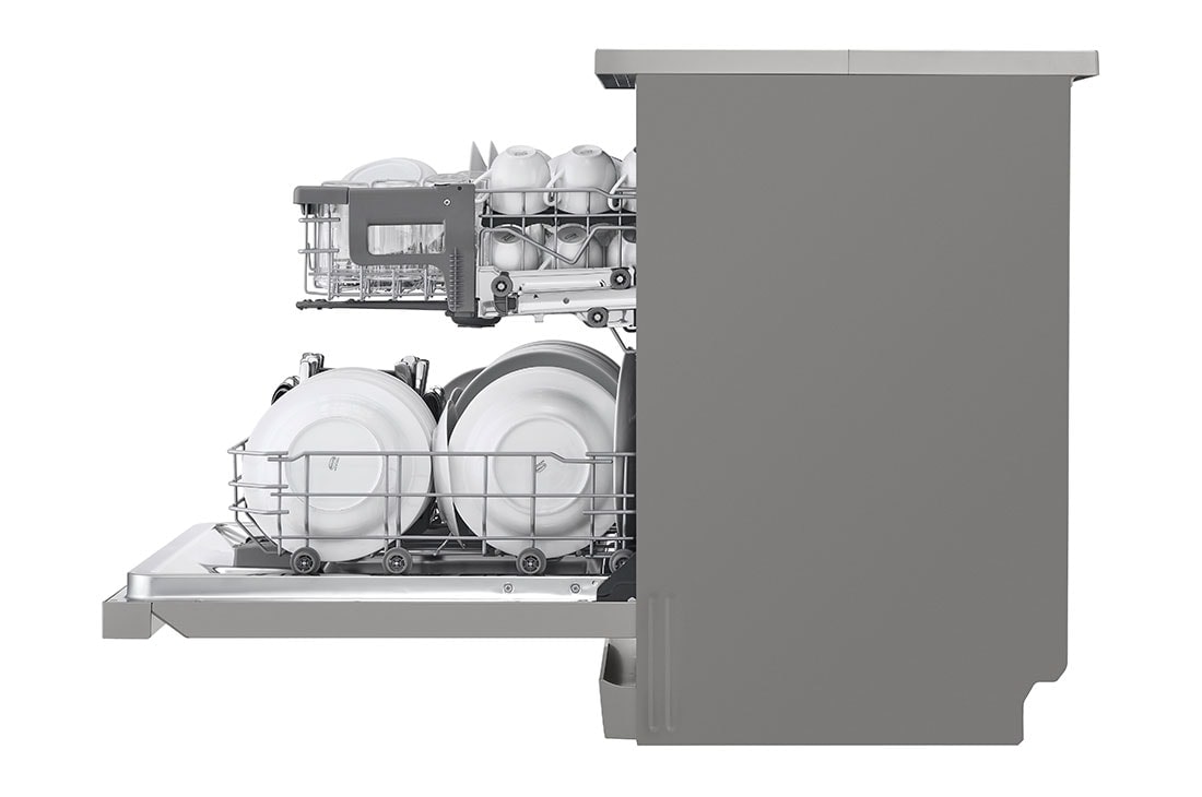 LG غسالة صحون إل جي بالبخار ™QuadWash  ، لون فضي بلاتيني, طقم 14، تقنية EasyRack™ Plus، محرك الدفع المباشر، تقنية ThinQ, DFC532FP, DFC532FP, thumbnail 12