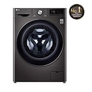 LG غسالة ونشافة بسعة 7/10.5 كغ وتقنية محرك الدفع المباشر بالذكاء الاصطناعي والغسيل السريع لون أسود, front view, F4V9RCP2E, thumbnail 1