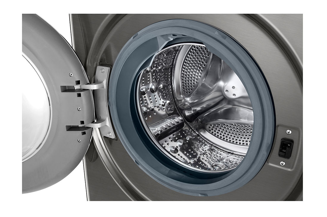 LG غسالة تعبئة أمامية بسعة 9 كغ و محرك الدفع المباشر بالذكاء الاصطناعي  لون سلفر, Drum view, WV2149PVG, thumbnail 4