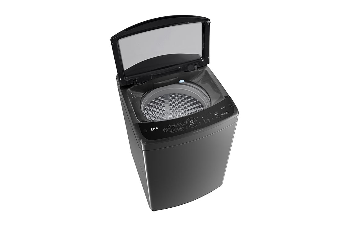 LG غسالة LG تحميل علوي سعة 20 كجم، مزودة بتقنية AIDD، وTurbo wash3D، وTruboDrum, Left Top Perspective Open view, T20H7EHHT2, thumbnail 12