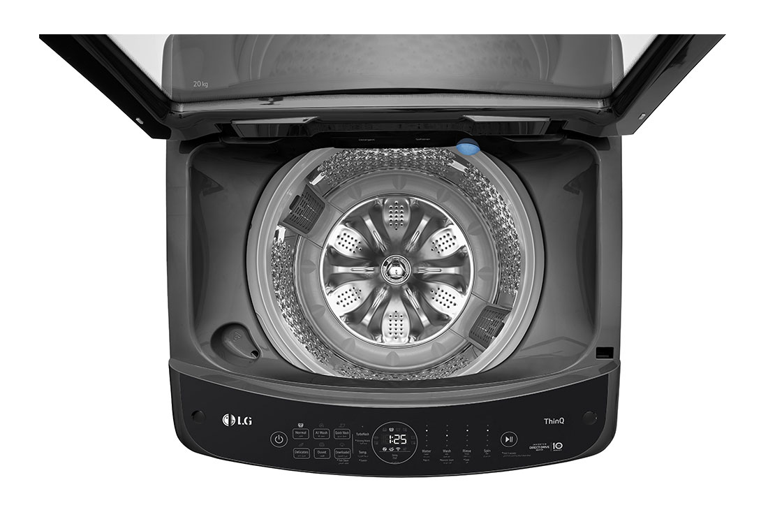 LG غسالة LG تحميل علوي سعة 20 كجم، مزودة بتقنية AIDD، وTurbo wash3D، وTruboDrum, Top Open Detail, T20H7EHHT2, thumbnail 5