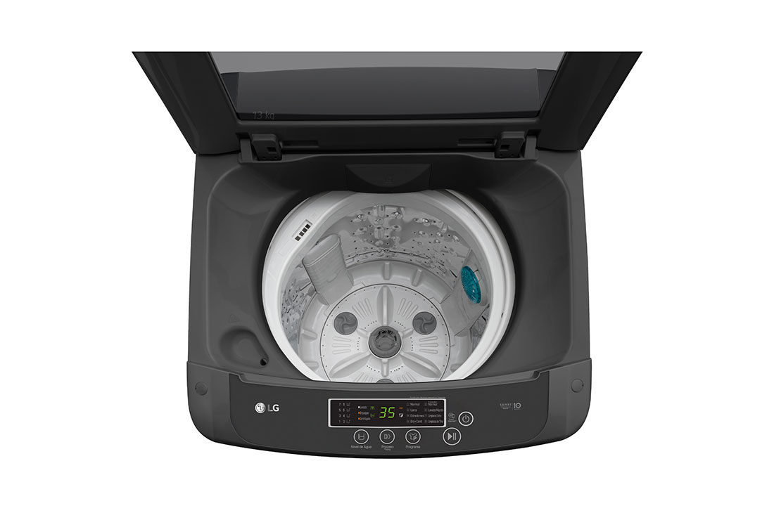 LG غسالة LG ذات تحميل علوي سعة 13 كجم، بتقنية Smart Inverter, Top view door open, T1385NEHT2, thumbnail 5