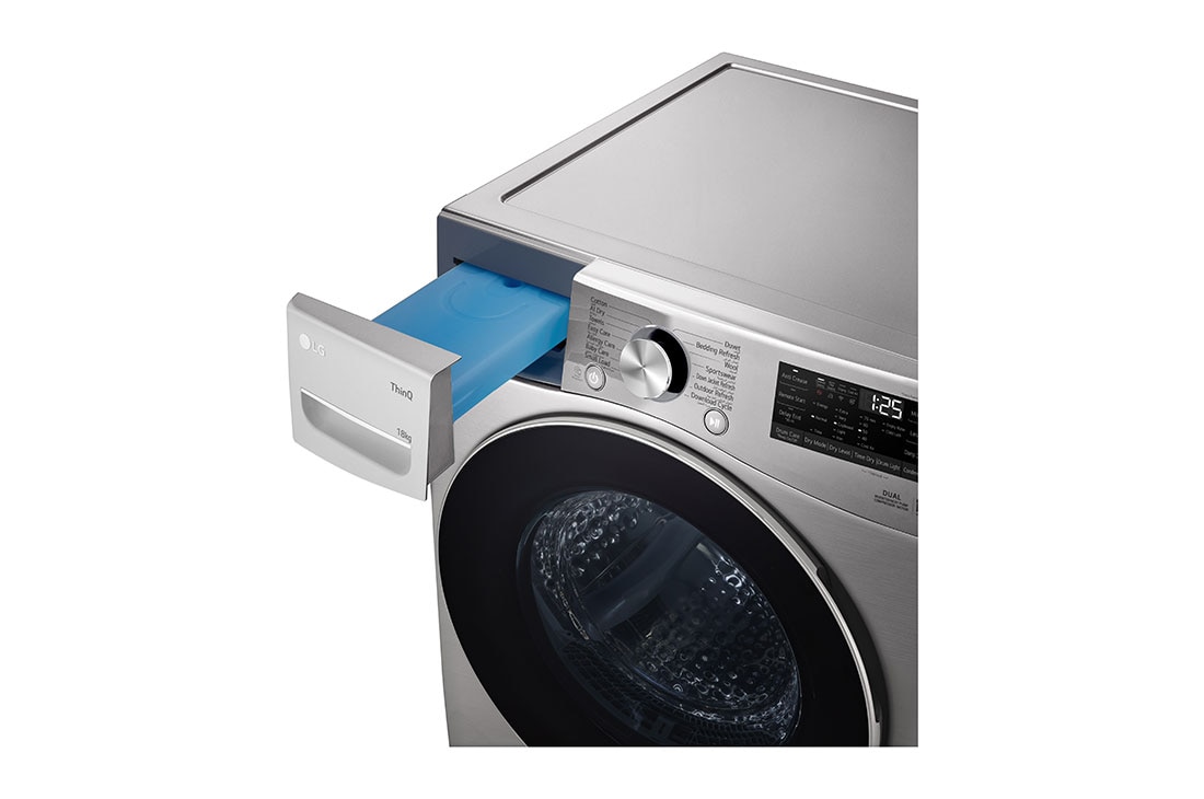 LG مجففة ملابس بسعة 18كغ بالمضخة الحرارية ,الفلتر المزدوج , تجفيف بالاستشعار والتحكم الذكي , الخلف, RH18U8EVCW, thumbnail 7