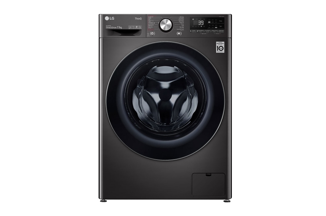 LG غسالة تعبئة أمامية بسعة 11 كغ , AI DD,  +Steam  ™,لون اسود, front view, WR9011PBG