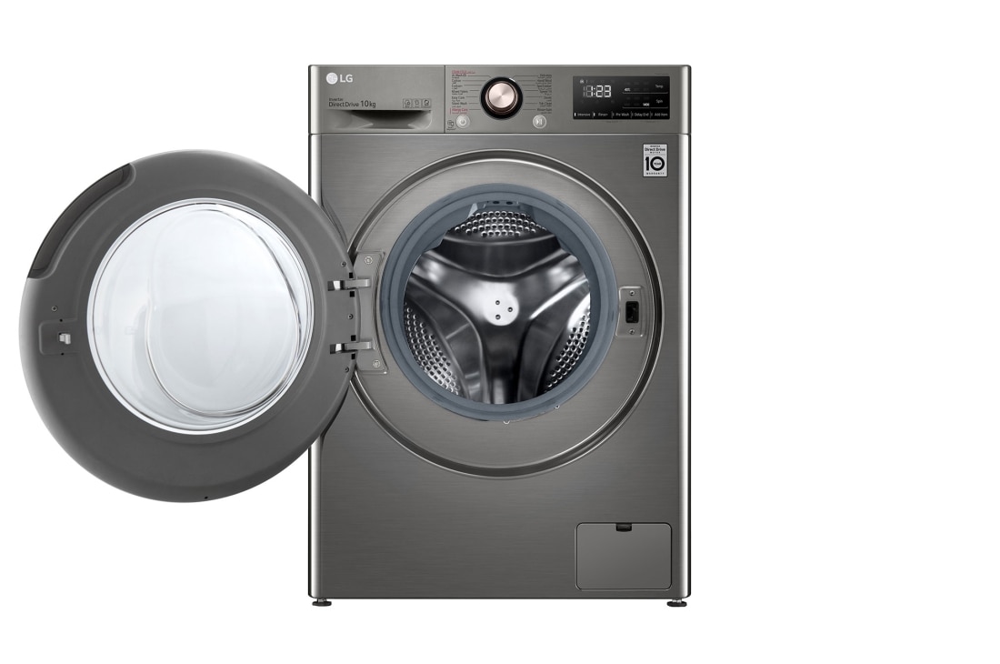 LG غسالة تعبئة أمامية بسعة 10 كغ , تقنية ,  ™Steam,لون سلفر, front open door, WR3210PRG, thumbnail 2