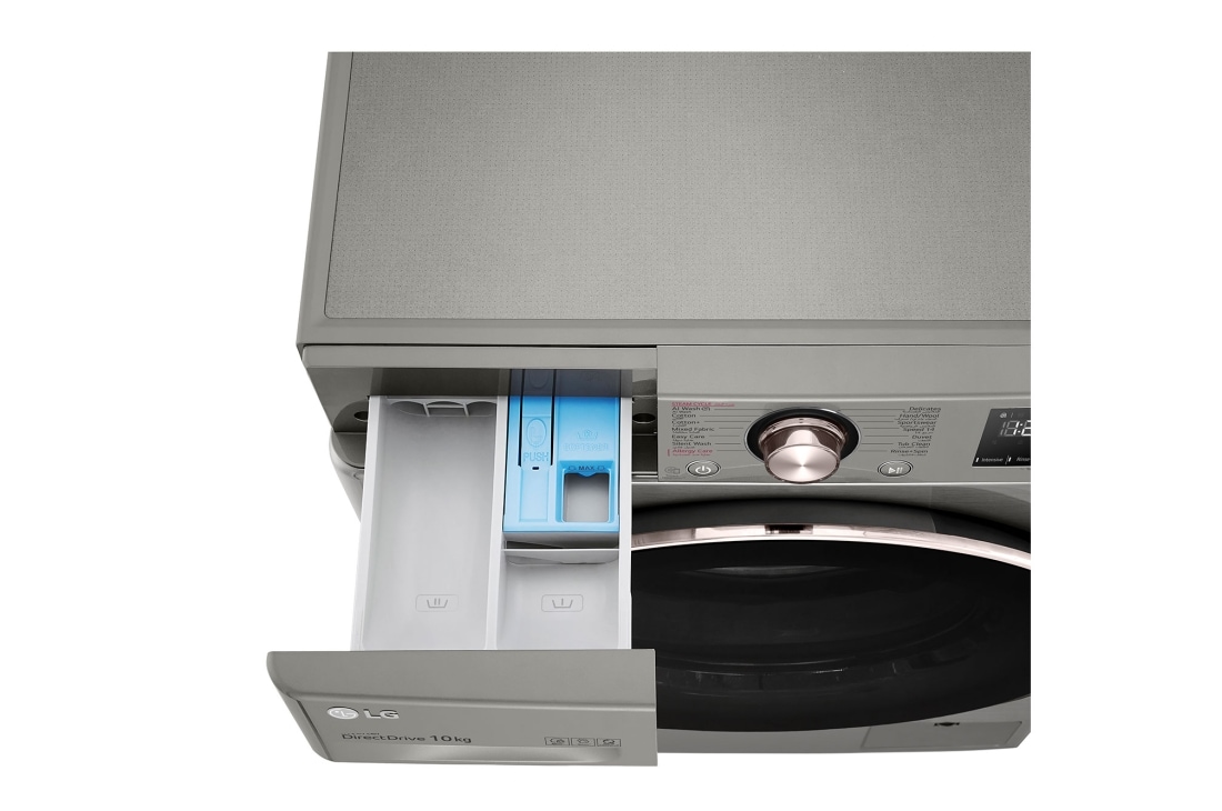 LG غسالة تعبئة أمامية بسعة 10 كغ , تقنية ,  ™Steam,لون سلفر, front drawer open, WR3210PRG, thumbnail 7