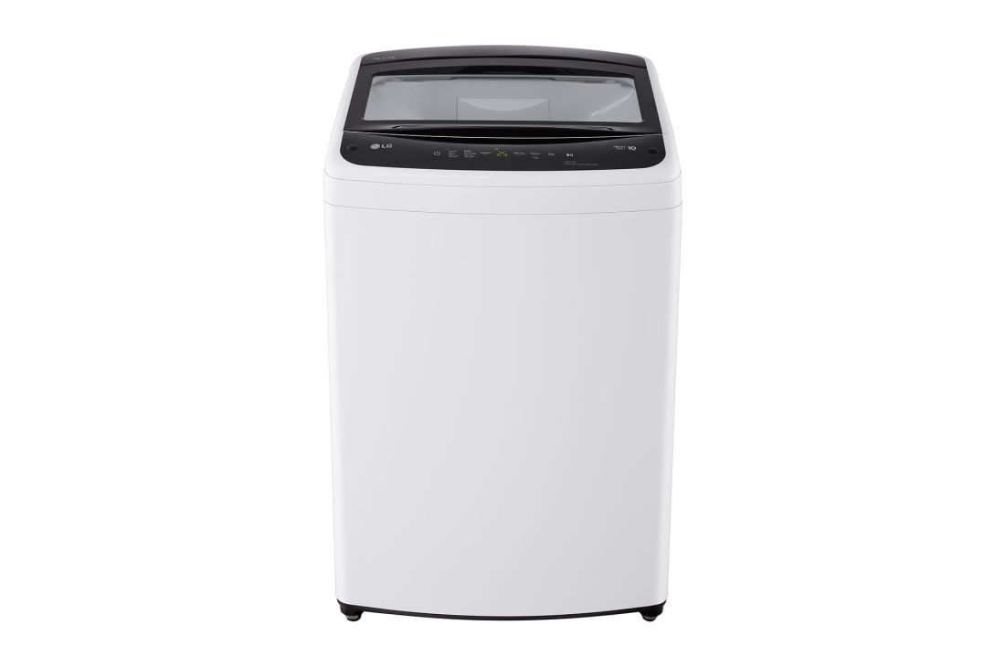 LG غسالة تحميل علوية بسعة 16 كغ ومحرك Smart Inverter، خاصية التشخيص الذكي، لون ابيض, front view, T16V1NDHT0