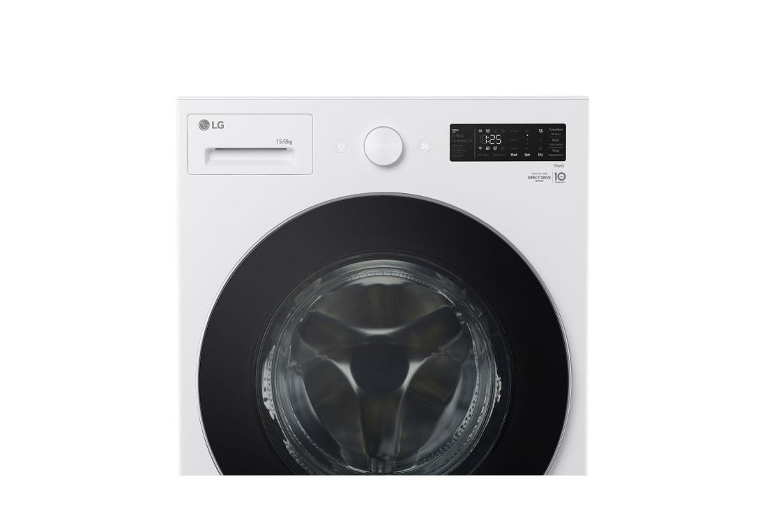 LG غسالة ونشافة ملابس بسعة 15 /8 كغ ومحرك الدفع المباشر، خاصية التشخيص الذكي، لون ابيض, wm, WDN1508WRP, thumbnail 5