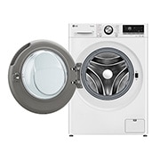 LG غسالة ونشافة ملابس بسعة 13 /7 كغ ومحرك الدفع المباشر، خاصية التشخيص الذكي، لون أبيض, front view with open door, WDR1307BWP, thumbnail 2
