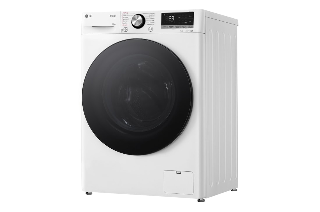 LG غسالة ونشافة ملابس بسعة 13 /7 كغ ومحرك الدفع المباشر، خاصية التشخيص الذكي، لون أبيض, right side, WDR1307BWP, thumbnail 12