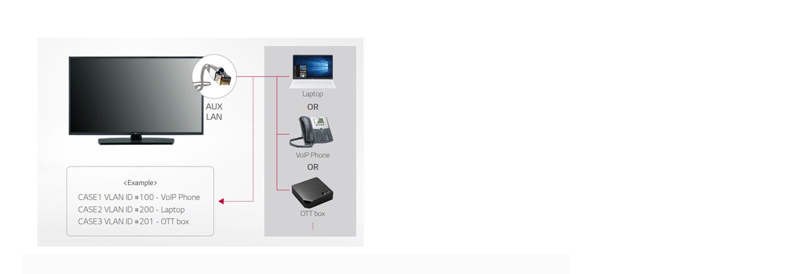 LAN out with VLAN (Virtual LAN) ID1