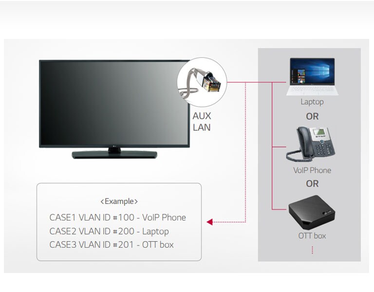 LAN out with VLAN (Virtual LAN) ID2