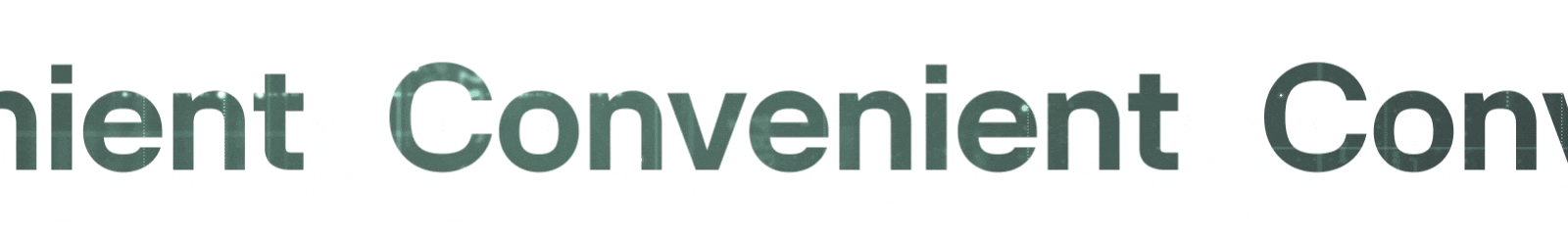 Typo animation of the word Convenient