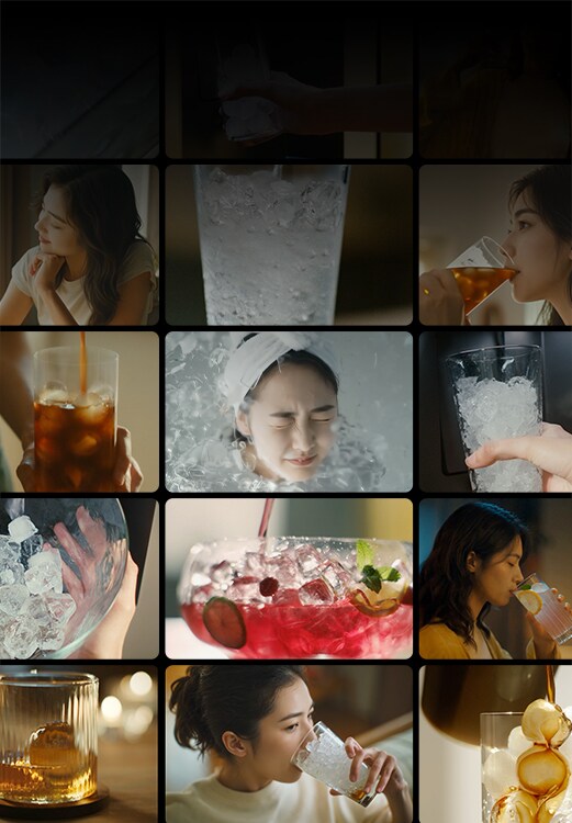 Various scenes showing different uses of ice.