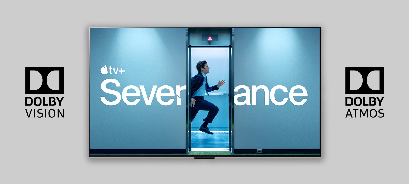 Severance TV show thumbnail with Dolby Vision on the left and Dolby Atmos logo on the right.