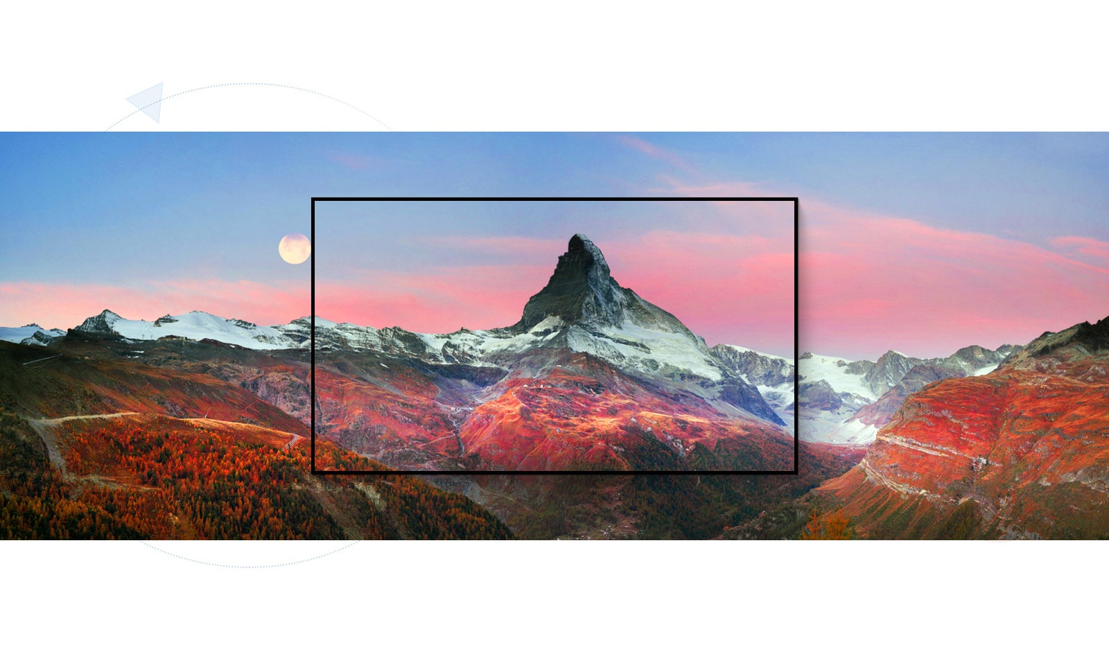 A frame capturing the scenery of a magnificent mountain(play the video)