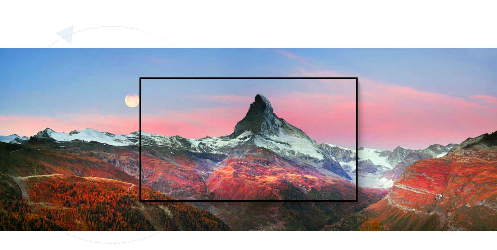 A frame capturing the scenery of a magnificent mountain(play the video)