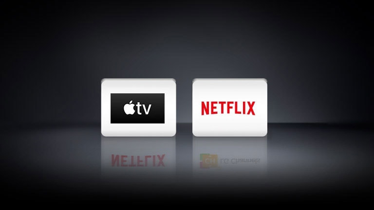 Two logos: The Apple TV app, Netflix