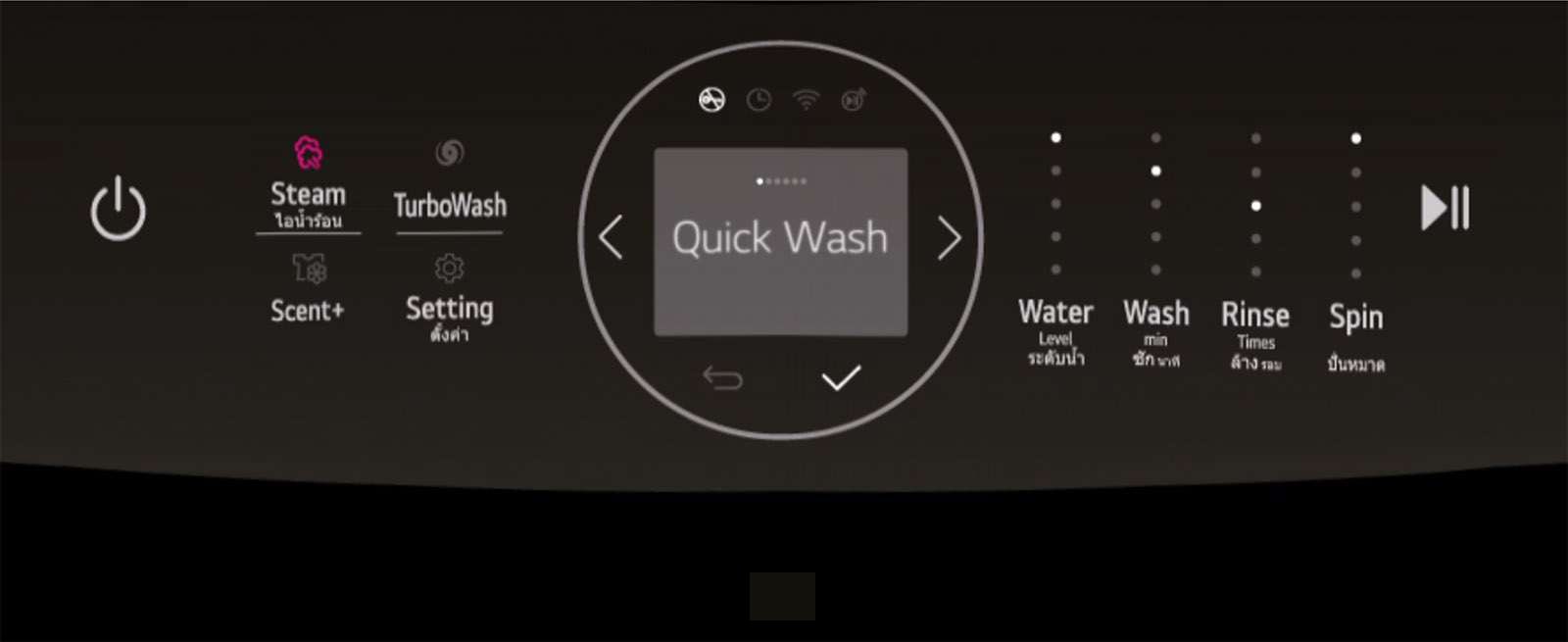 Washing machine panel associated association