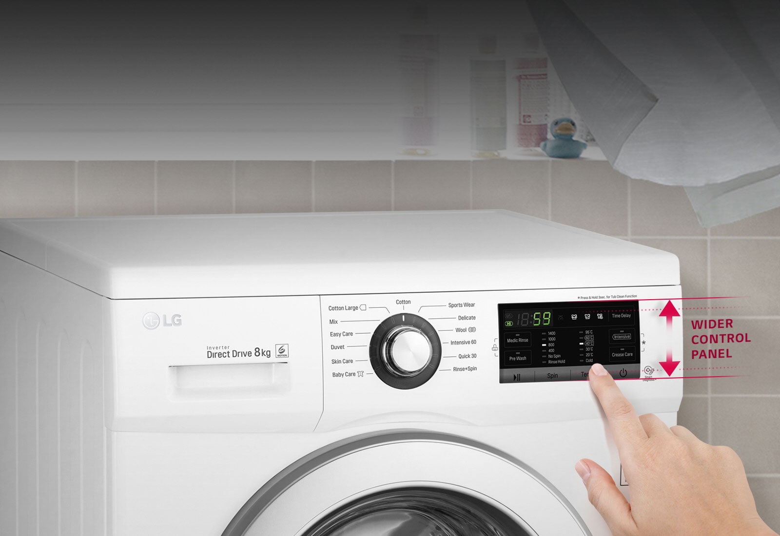 LG F1492QD – Lave-linge Inverter Direct Drive 7 kg avec écran LED