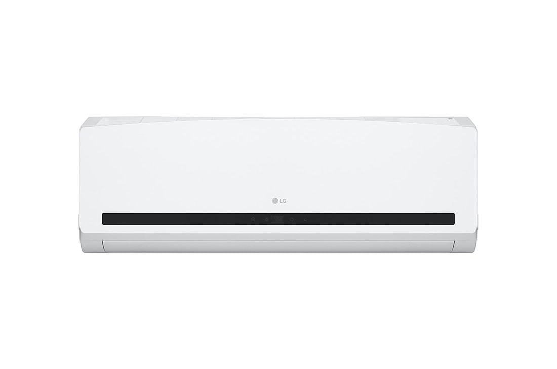 LG wall-mounted ON/OFF Air conditioner, Fast Cooling, Dual Sensing, Smart Operation, Anti Corrosion Gold Fin™, Auto Restart, LED Indication, front view, IQA18K