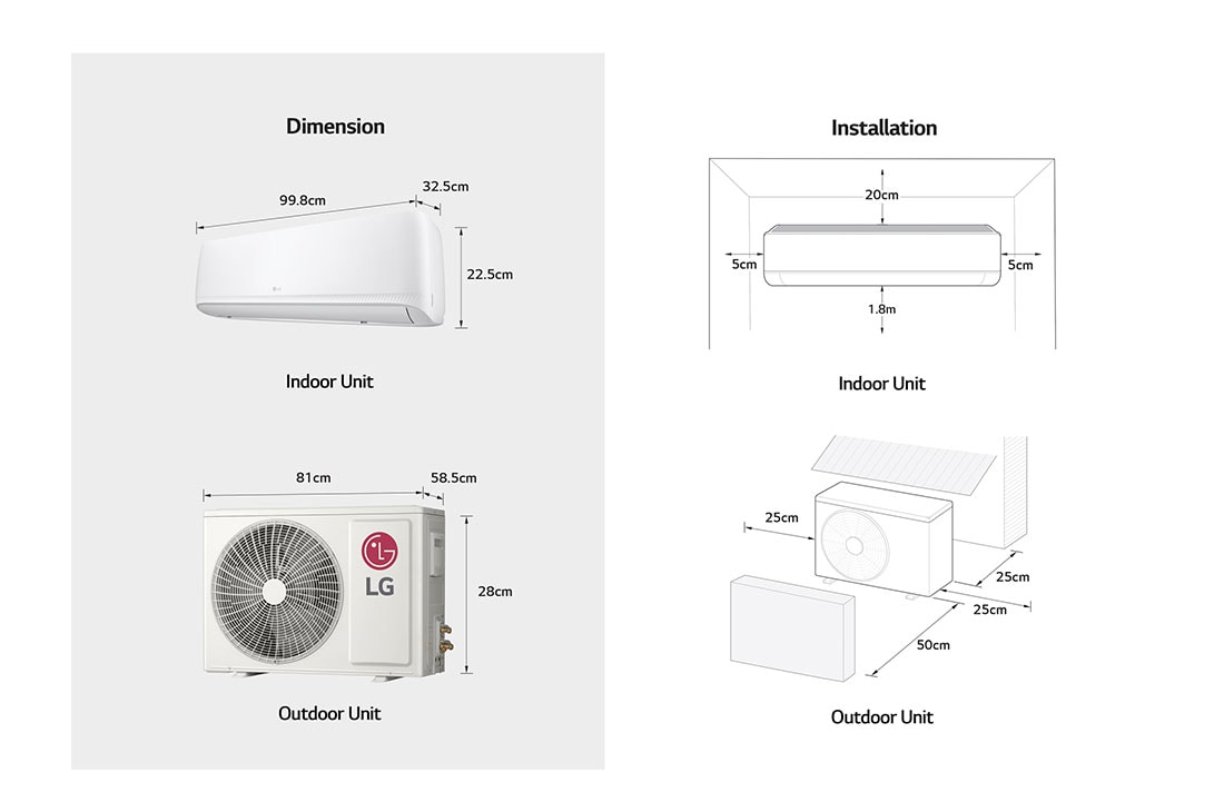 LG wall-mounted 1.5 Ton ON/OFF Air conditioner, Fast Cooling, Dual Sensing, Smart Operation, Anti Corrosion Gold Fin™, Auto Restart, LED Indication, LGC18T3, LGC18T3, thumbnail 12