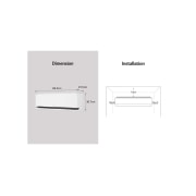 LG DUALCOOL AI 1.5 Ton Split Air Conditioner with Dual Inverter, Dual Vane, Soft Air , Ionizer , and Energy Saving&nbsp;, Image showing LG air conditioner dimensions and installation guidelines. Dimensions: 89.5cm width, 23.5cm depth, and 30.7cm height. Installation: Requires 10cm clearance on both sides, 12cm above., AIR-19T4W, thumbnail 7