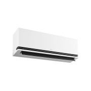 LG DUALCOOL AI 1.5 Ton Split Air Conditioner with Dual Inverter, Dual Vane, Soft Air , Ionizer , and Energy Saving&nbsp;, Left low-angle front view of LG ai air conditioner with open lower vane, AIR-19T4W, thumbnail 11