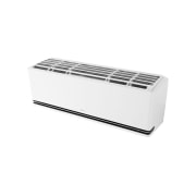 LG DUALCOOL AI 1.5 Ton Split Air Conditioner with Dual Inverter, Dual Vane, Soft Air , Ionizer , and Energy Saving&nbsp;, Angled top-front view of LG ai air conditioner with its top panel and grille visible, AIR-19T4W, thumbnail 13