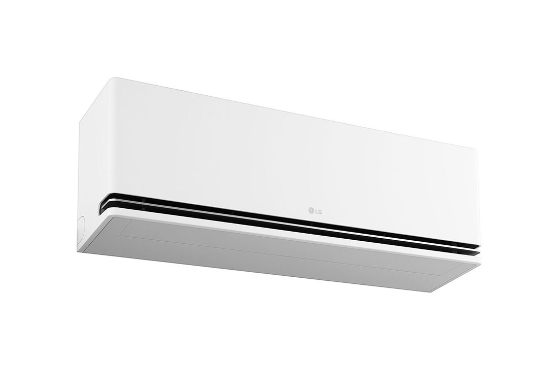 LG DUALCOOL AI 2 Ton Split Air Conditioner with Dual Inverter, Dual Vane, Soft Air , Ionizer , and Energy Saving&nbsp;, Left low-angle front view of LG ai air conditioner, AIR-26T4W, thumbnail 10